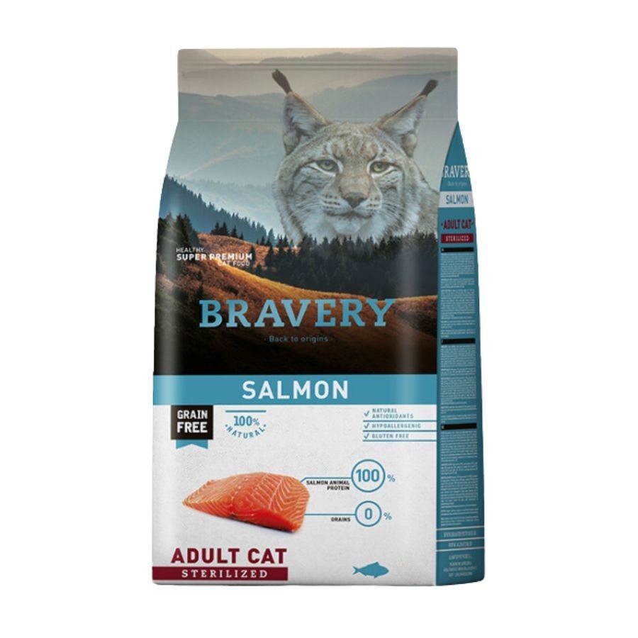 Bravery gato castrado salmon 2 kilos
